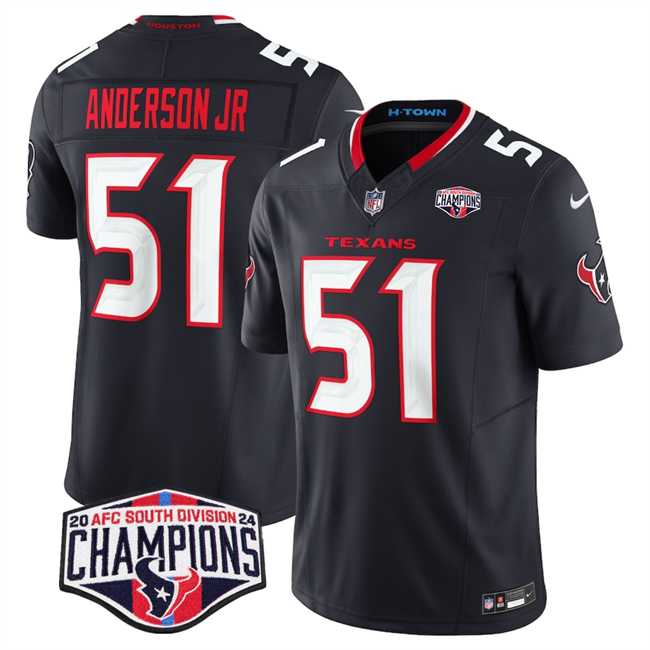 Men%27s Houston Texans #51 Will Anderson Jr. Navy F.U.S.E. 2024 AFC South Division Champions Vapor Limited Stitched Jersey